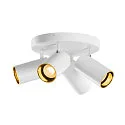 SLV Luminaria de pared y techo ASTO TUBE CW QUADRUPLE de 4 llamas, redondo, giro cardánico GU10 IP20, blanco regulable