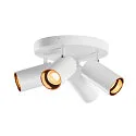 SLV Luminaria de pared y techo ASTO TUBE CW QUADRUPLE de 4 llamas, redondo, giro cardánico GU10 IP20, blanco regulable
