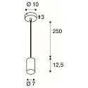 SLV Luminaria colgante ASTO TUBE de 1 llama, redondo, rígido GU10 IP20, blanco regulable