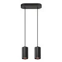 Luminaria colgante ASTO TUBE de 2 llamas, rígido, lang GU10 IP20, negro regulable