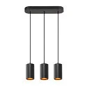 SLV Luminaria colgante ASTO TUBE de 3 llamas, rígido, lang GU10 IP20, negro regulable