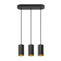 SLV Luminaria colgante ASTO TUBE de 3 llamas, rígido, lang GU10 IP20, negro regulable