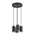 SLV Luminaria colgante ASTO TUBE de 4 llamas, redondo, rígido GU10 IP20, negro regulable