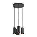 SLV Luminaria colgante ASTO TUBE de 4 llamas, redondo, rígido GU10 IP20, negro regulable
