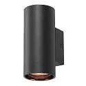SLV Luminaria de pared ASTO TUBE abajo, de 1 llama, cilíndrico, rígido GU10 IP20, negro regulable