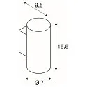 SLV Luminaria de pared ASTO TUBE abajo, de 1 llama, cilíndrico, rígido GU10 IP20, blanco regulable