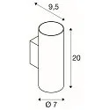SLV Luminaria de pared ASTO TUBE Arriba-Abajo, de 2 llamas, cilíndrico, rígido GU10 IP20, blanco regulable