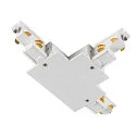 Conector en T trifásico S-TRACK PHASE & DALI versión incorporada, controlable por DALI, tierra derecha, tierra adentro, blanco