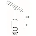 pendant luminaire NUMINOS® XS TRACK 48V DALI controllable IP20, black dimmable