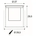 SLV floor recessed luminaire DASAR® XL round, swivelling, DALI controllable, passable IP65 / IP67, stainless steel dimmable