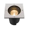 SLV floor recessed luminaire DASAR® L square, swivelling, DALI controllable, passable IP65 / IP67, stainless steel dimmable