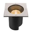SLV floor recessed luminaire DASAR® L square, swivelling, DALI controllable, passable IP65 / IP67, stainless steel dimmable