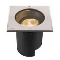 SLV floor recessed luminaire DASAR® L square, swivelling, DALI controllable, passable IP65 / IP67, stainless steel dimmable