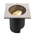 SLV floor recessed luminaire DASAR® L square, swivelling, DALI controllable, passable IP65 / IP67, stainless steel dimmable