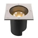 SLV floor recessed luminaire DASAR® L square, swivelling, DALI controllable, passable IP65 / IP67, stainless steel dimmable