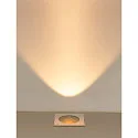SLV floor recessed luminaire DASAR® L square, swivelling, DALI controllable, passable IP65 / IP67, stainless steel dimmable