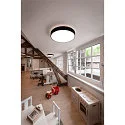 SLV Luminaria de techo MEDO® 90 redondo, CCT Switch IP50, negro regulable