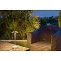 SLV battery table lamp VINOLINA ONE with touch dimmer, ring shape, with charging station IP54, white dimmable