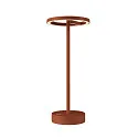 battery table lamp VINOLINA ONE with touch dimmer, ring shape, with charging station IP54, rust dimmable