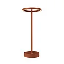 SLV battery table lamp VINOLINA ONE with touch dimmer, ring shape, with charging station IP54, rust dimmable