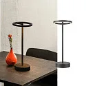SLV battery table lamp VINOLINA ONE with touch dimmer, ring shape, with charging station IP54, black dimmable