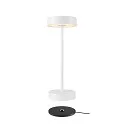 SLV battery table lamp VINOLINA 2-CCT 2-fold, cylindrical, CCT Switch, with touch dimmer, with charging station IP54, white dimmable