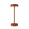 battery table lamp VINOLINA 2-CCT 2-fold, cylindrical, CCT Switch, with touch dimmer, with charging station IP54, rust dimmable