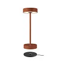 SLV battery table lamp VINOLINA 2-CCT 2-fold, cylindrical, CCT Switch, with touch dimmer, with charging station IP54, rust dimmable