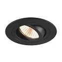 Luminaria empotrable para techos NEW TRIA® 75 redondo IP20, negro regulable