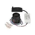 SLV Luminaria empotrable para techos NEW TRIA® 68 redondo IP20 / IP65, negro regulable