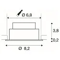 ceiling recessed luminaire NEW TRIA® 68 round IP20, white dimmable