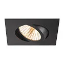 SLV Luminaria empotrable para techos NEW TRIA® UNIVERSAL cuadrado IP20, negro regulable
