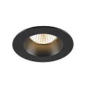 SLV Luminaria empotrable para techos NEW TRIA® UNIVERSAL redondo IP20 / IP65, negro regulable
