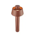 SLV Luminaria de pie para exteriores PHOTONI 75 resistente a los impactos, cónico E27 IP65, color oxidado regulable