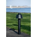 SLV Luminaria de pie para exteriores PHOTONI 75 resistente a los impactos, cónico E27 IP65, negro mate regulable
