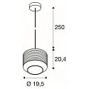 Luminaria colgante PANTILO ROPE 20 E27 IP20, plata regulable