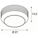 SLV Luminaria de pared y techo PANTILO ROPE 27 cilíndrico E27 IP20, plata regulable