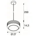 SLV pendant luminaire PANTILO ROPE 27 E27 IP20, gold dimmable