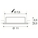 SLV Luminaria empotrable para techos NEW TRIA® 75 XL redondo GU10 IP20, aluminio