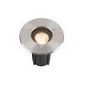 Luminaria empotrable en suelo DASAR® S redondo, giratorio, pasable, conmutable IP67, acero inoxidable 