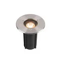 Luminaria empotrable en suelo DASAR® S redondo, giratorio, pasable, conmutable IP67, acero inoxidable 