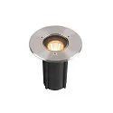 Luminaria empotrable en suelo DASAR® S redondo, giratorio, pasable, conmutable IP67, acero inoxidable 