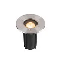 Luminaria empotrable en suelo DASAR® S redondo, giratorio, pasable, conmutable IP67, acero inoxidable 