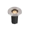 Luminaria empotrable en suelo DASAR® S redondo, giratorio, pasable, conmutable IP67, acero inoxidable 