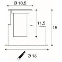 Luminaria empotrable en suelo DASAR® S redondo, giratorio, pasable, conmutable IP67, acero inoxidable 