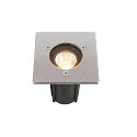 SLV floor recessed luminaire DASAR® S square, swivelling, passable, switchable IP67, stainless steel 
