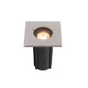SLV floor recessed luminaire DASAR® S square, swivelling, passable, switchable IP67, stainless steel 