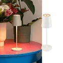 SLV battery table lamp VINOLINA TWO 3-CCT 3-fold, CCT Switch, with touch dimmer, conical, with charging station IP65, white dimmable