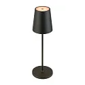SLV battery table lamp VINOLINA TWO 3-CCT 3-fold, CCT Switch, with touch dimmer, conical, with charging station IP65, black dimmable