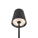 SLV battery table lamp VINOLINA TWO 3-CCT 3-fold, CCT Switch, with touch dimmer, conical, with charging station IP65, black dimmable